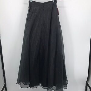 JS Collection Iridescent Black Floor‎ Length Skirt Size 4 New